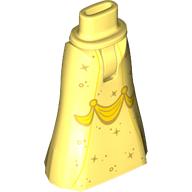Lego Minidoll Hips and Full Length Skirt with Silver Stars, Yellow Ribbon print / Bright Light Yellow