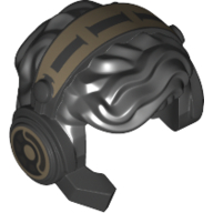Lego Hair with Headset and Ski Speeder Pilot Print / Pearl Titanium