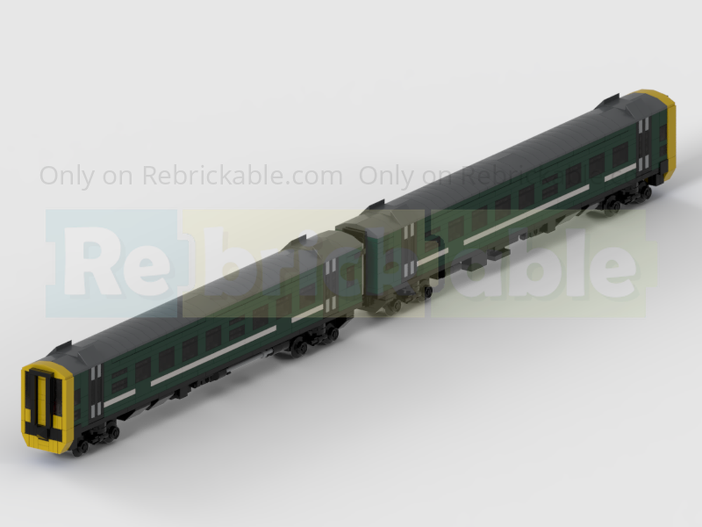Lego 4-Wide Class 158 2 Carriage DMU Train In Great Western Railway Livery