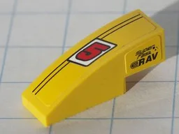 Slope, Curved 3 x 1 with Red Number 5 and Black Lines, 'Super Fast' and 'eRAV' Pattern Model Left Side (Stickers) - Set 8122