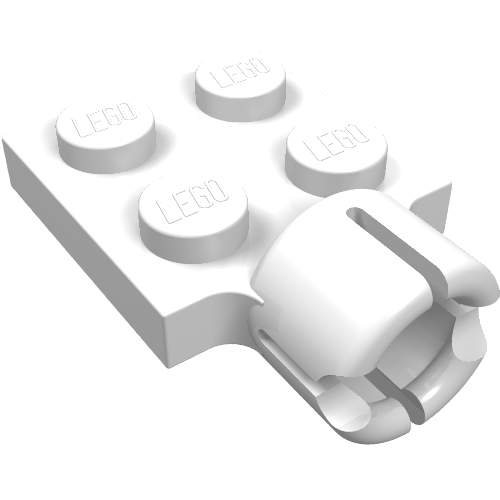 Lego Plate Special 2 x 2 with Towball Socket, Short, 4 Slots / White