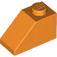 Brick Sloped 45° 2 x 1 with Bottom Pin / Orange