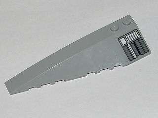 Lego Wedge 10 x 3 Left with Silver Machinery Pattern (Sticker) - Set 8036