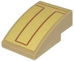 Slope, Curved 3 x 2 with Dark Orange Line and Rectangular Shape on Gold Background Pattern (Sticker) - Set 76210
