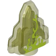 Rock 1 x 2 Crystal Stepped with Dark Green Swamp Gas Print / Trans-Neon Green