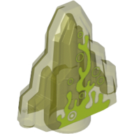 Lego Rock 1 x 2 Crystal Stepped with Dark Green Swamp Gas Print