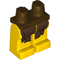 Lego Hips and Yellow Legs with Dark Brown Loincloth Print / Dark Brown