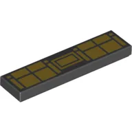 Tile 1 x 4 with Batman Utility Belt Print / Black