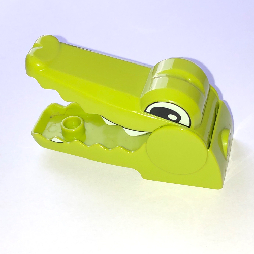 Lego Duplo Animal Brick 2 x 2 Alligator/Crocodile Head with Opening Jaw / Lime
