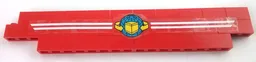 Stickered Assembly 21 x 1 x 3 with Box and Arrows and Globe on White Stripes Pattern Model Right Side (Sticker) - Set 6542
