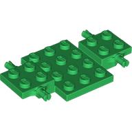 Lego Vehicle Base 4 x 7 x 2/3 with 3 x 4 Recessed, Wheel Pins / Green