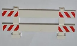 Fence 1 x 8 x 2 2/3 with Red and White Danger Stripes Pattern on Ends (4 Stickers) - Set 4434