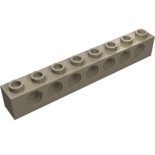 Lego Technic Brick 1 x 8 [7 Pin Holes] / Dark Tan