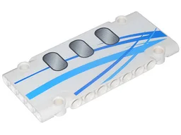 Technic, Panel Plate 5 x 11 x 1 with Blue Curved Stripes and Airplane Windows Pattern Model Right (Sticker) - Set 42025