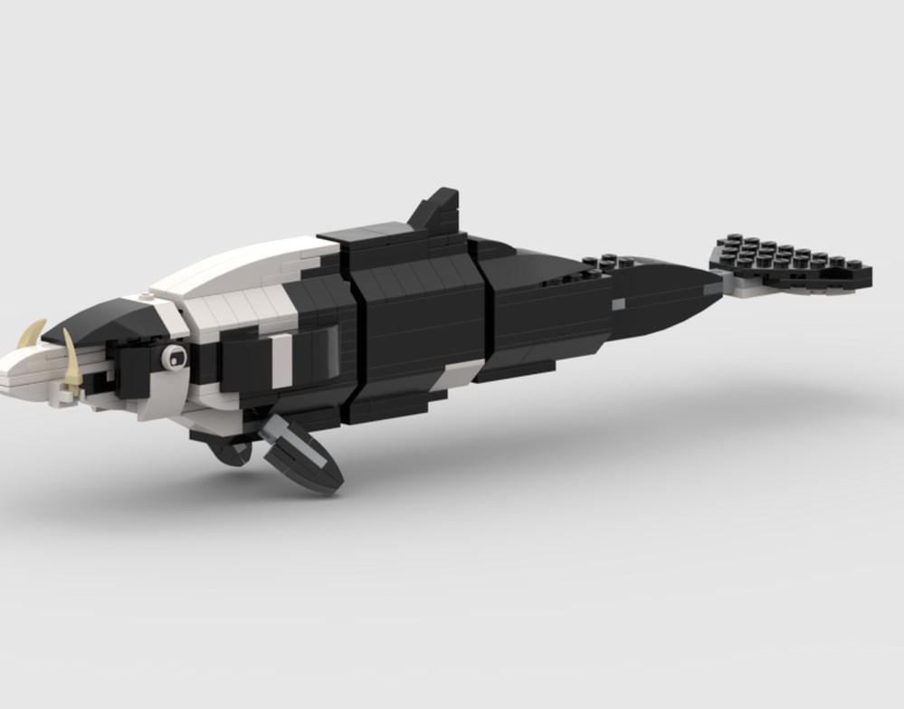 Lego Strap-toothed whale black and white
