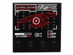 Tile, Modified 4 x 4 with Studs on Edge with White Target on Red Droid Gunship Display Pattern (Sticker) - Set 75043
