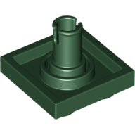 Lego Plate Special 2 x 2 with Pin on Bottom / Dark Green