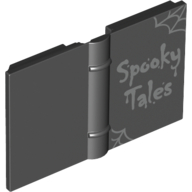 Lego Book 2 x 3 with Spider Webs and 'Spooky Tales' Print / Black