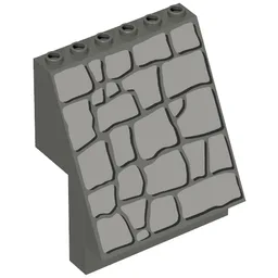 Panel 4 x 6 x 6 Sloped with Rock Print / Dark Gray