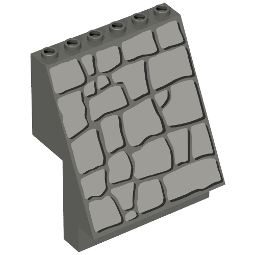 Lego Panel 4 x 6 x 6 Sloped with Rock Print