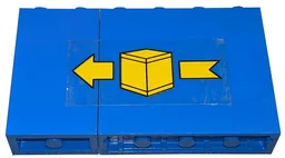 Stickered Assembly 6 x 1 x 3 with Yellow Box and Arrow Pattern Model Left Side (Sticker) - Set 6361