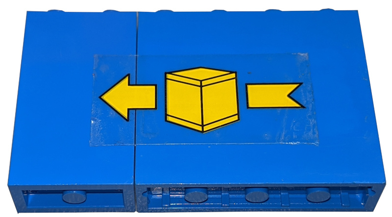 Lego Stickered Assembly 6 x 1 x 3 with Yellow Box and Arrow Pattern Model Left Side (Sticker) - Set 6361