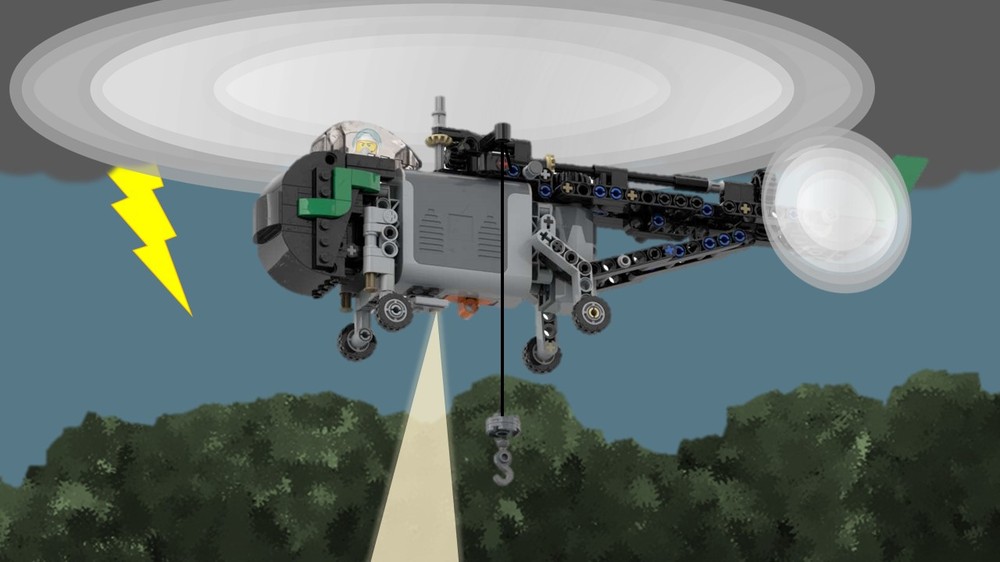Lego Motorized old-style helicopter
