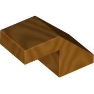 Lego Brick Sloped 45° 2 x 1 with 2/3 Inverted Cutout and no stud / Metallic Gold