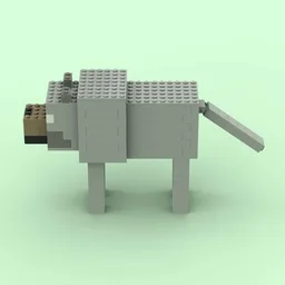 Computer Game Style Wolf