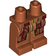 Lego Hips and Dark Orange Legs with Dark Red/Copper Robe, Gold Trim print / Dark Orange