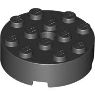 Brick Round 4 x 4 Centre Hole / Black