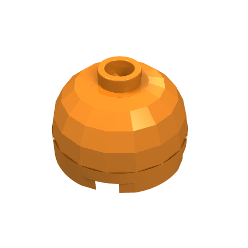 Lego Brick Round 2 x 2 Dome Top, Blocked Open Stud, No Bottom Axle Holder / Orange