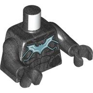 Lego Torso Armor, Muscle Outline, Sand Blue and Bright Blue Batman Logo (Batwing) Print, Pearl Titanium Arms and Hands / Pearl Titanium