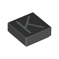 Tile 1 x 1 with letter Capital K Print