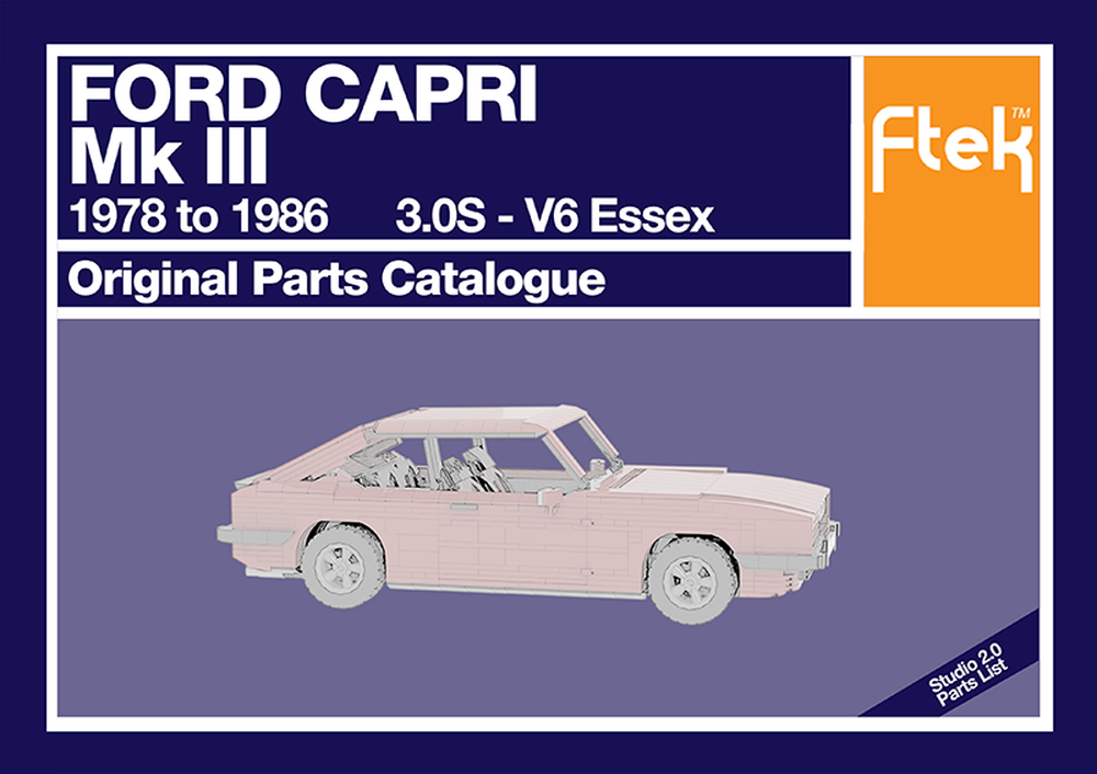 Lego Ford Capri Mk III - '78 to '86 - 3.0S V6 Original Parts Catalogue
