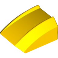 Lego Brick Curved 2 x 2 with Lip, No Studs / Yellow