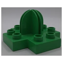 Duplo Plate 4 x 4 with 2 x 2 x 2 Dome Top and Cross Cut Slots / Bright Green