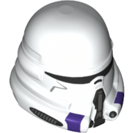 Lego Helmet Airborne Clone Trooper with Dark Purple Details Print / White