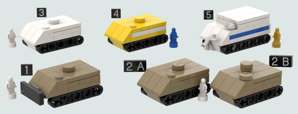 Lego NASA M113 rescue vehicles and XHRV-1