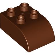 Lego Duplo Brick 2 x 3 with Curved Top / Reddish Brown