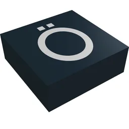 Tile 1 x 1 with Letter Ö Print / Black