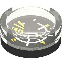 Equipment Compass with White Lines, Yellow Letters Print / Black