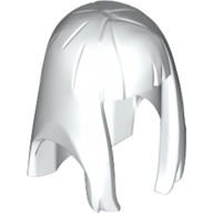 Lego Hair Long Straight with Bangs - Hard Plastic / White