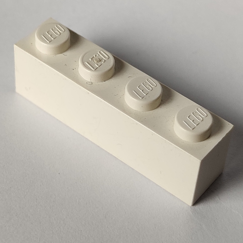 Lego Brick 1 x 4 with Bottom Tubes, Lowered Center Cross Support / White