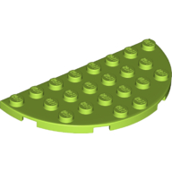 Lego Plate Round Half 4 x 8 / Lime