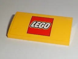Slope, Curved 2 x 4 x 2/3 with Bottom Tubes with Lego Logo Pattern (Sticker) - Set 60097