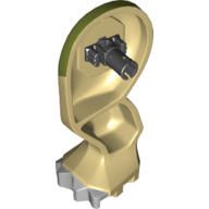 Lego Animal Body Part, Dinosaur, Triceratops Leg, Right, Rear / Hind, with Pin, Light Bluish Gray Nails and Reddish Brown and Olive Green Print