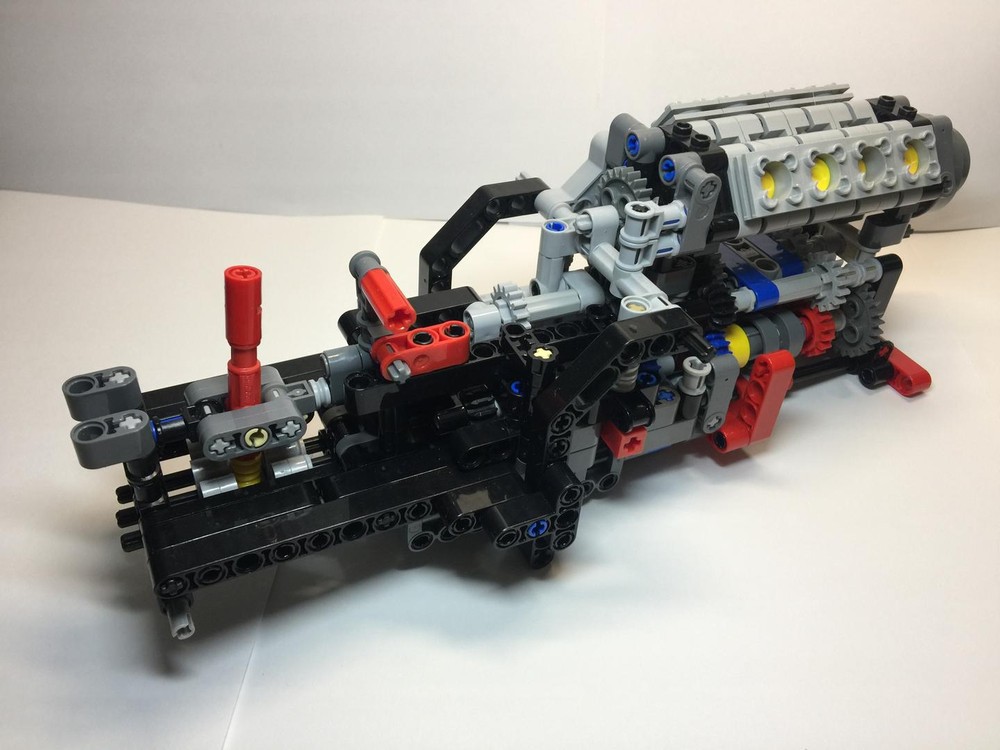 Lego V8引擎 与 6+6R变速箱 一体化模块