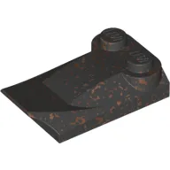 Brick Wedged, Curved 2 x 3 x 2/3 Two Studs, Wing End / Speckle Black-Copper