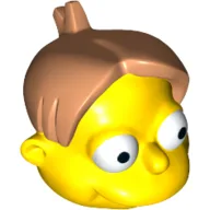Minifig Head Special, Simpsons, Martin Prince with Nougat Hair Print / Yellow